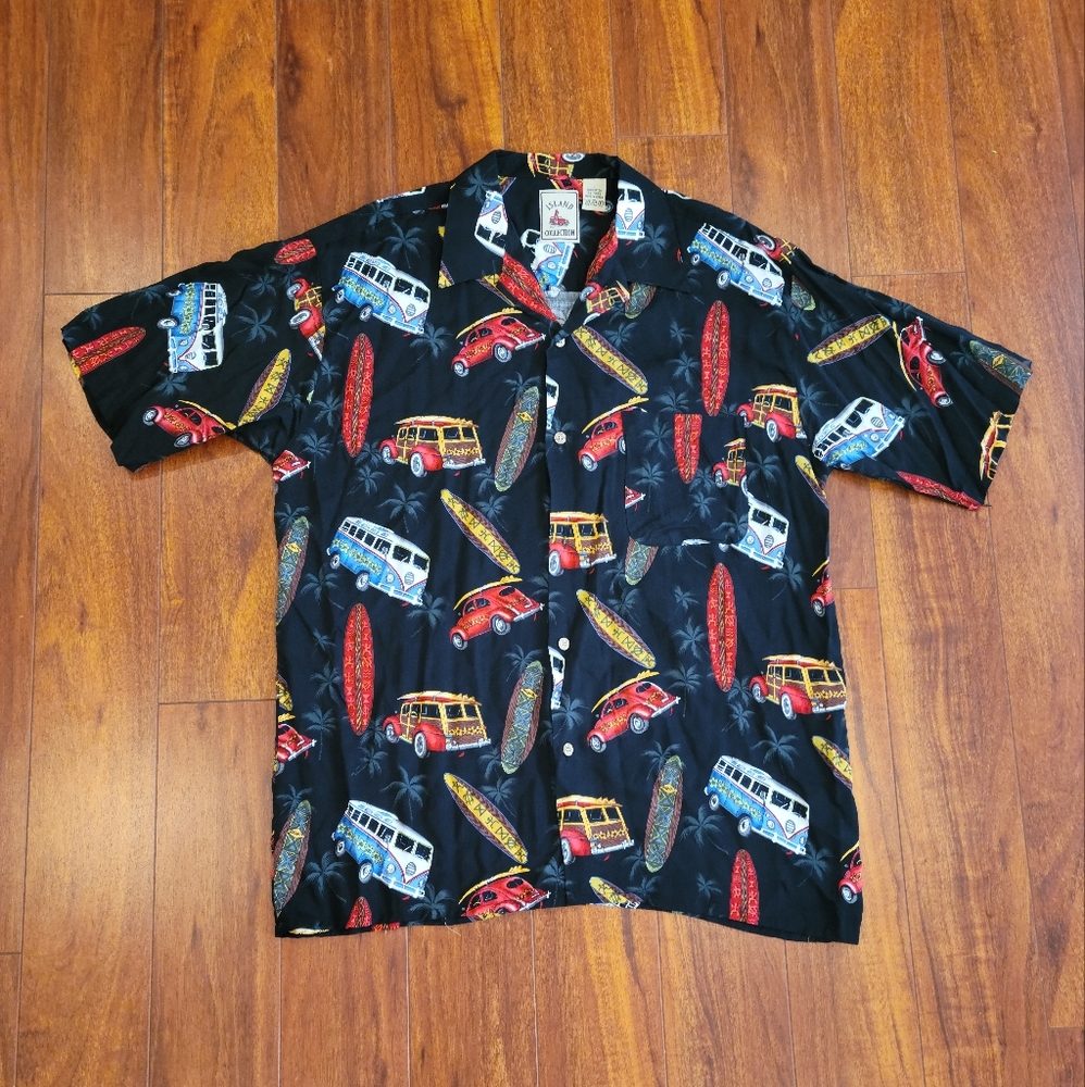 Island Collection Hawaii Button Up Short Sleeve Shirt Large L